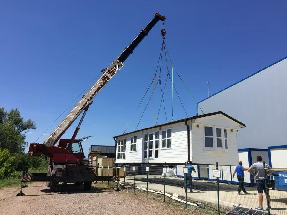Prefab House Crane Installation